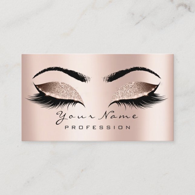 Makeup Artist Lashes Pink Rose Appointment Card (Front)