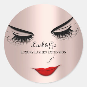 Makeup Artist Lashes Product Red Rose Classic Round Sticker