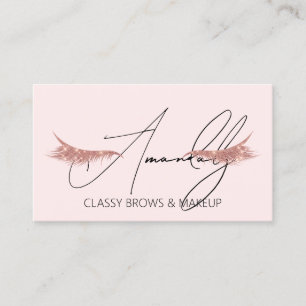 Makeup Artist Lashes QRLOGO Microblade Rose Pink Business Card