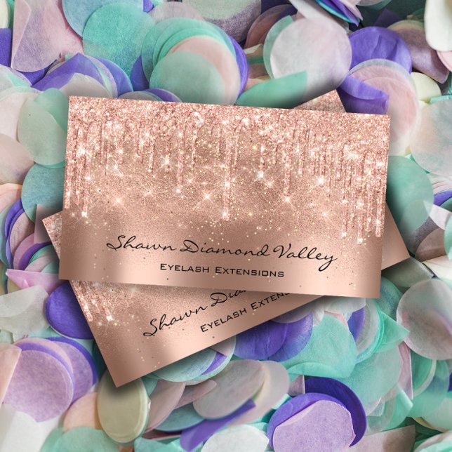 Makeup Artist Lashes Tropfen Rose Blush Powder Business Card (Creator Uploaded)