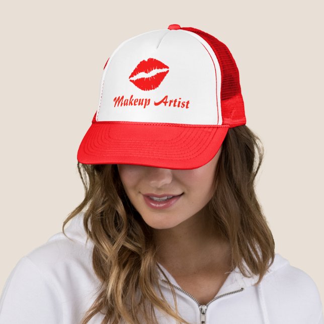 Makeup Artist Lip Print Trucker Hat (In Situ)