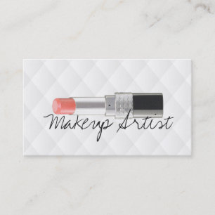 Makeup Artist Lipstick Beauty Salon White Leather Business Card