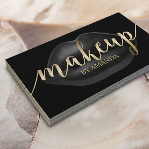 Makeup Artist Luxury Black Lips Beauty Salon Business Card
