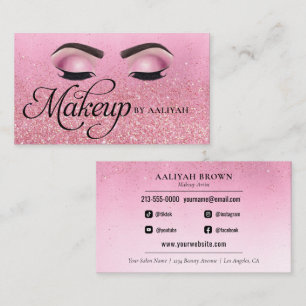 Makeup Artist Luxury Rose Red Glam Business Card