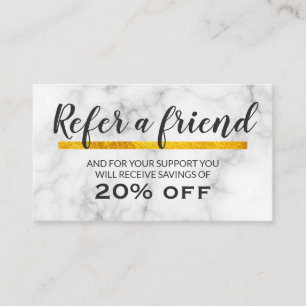 Makeup Artist Marble Gold Accent Loyalty Card