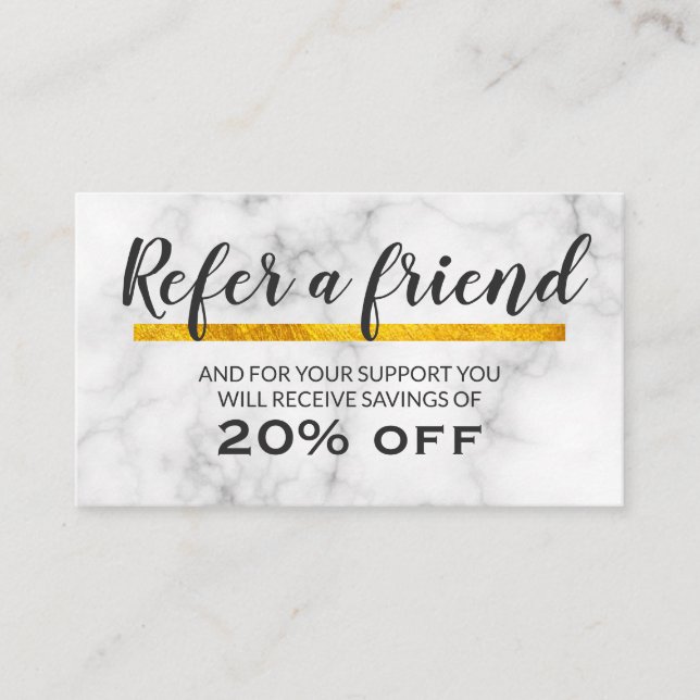 Makeup Artist Marble Gold Accent Loyalty Card (Front)