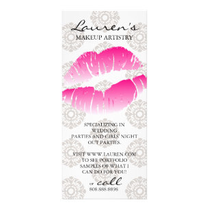 Makeup Artist Marketing Cards Beauty Lips Pink