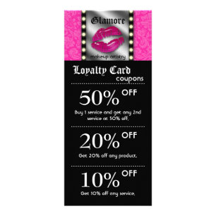 Makeup Artist Marketing Cards Lights Lips Mirror