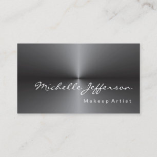 Makeup Artist Metallic Silver Grey Trendy Business Card