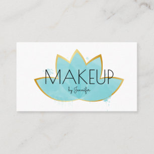 Makeup Artist Minimalist Social Media Lotus Flower Business Card
