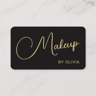 Makeup Artist Modern Gold Black Business Card