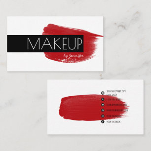 Makeup Artist Modern Minimalist Social Media Icons Business Card