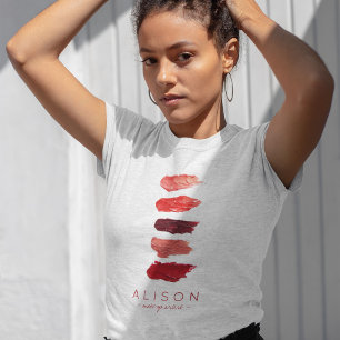 Makeup artist name lipstick colours swatches T-Shirt