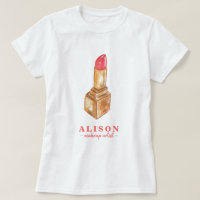 Makeup artist name painted watercolor lipstick