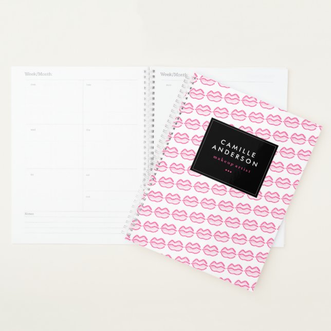Makeup Artist Neon Lip Pattern Day Planner (Display)