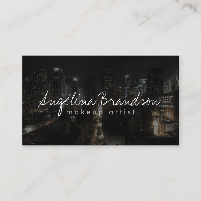 Makeup Artist Night City Photo Fashion Card (Front)