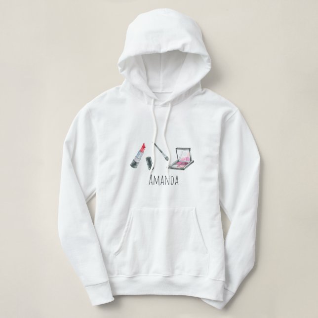 Makeup Artist Personalised Custom Art Hoodie (Design Front)