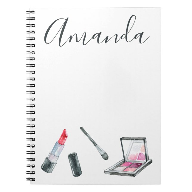 Makeup Artist Personalised Custom Art Spiral Notebook (Front)