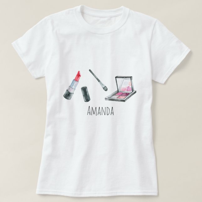 Makeup Artist Personalised Custom Art T-Shirt (Design Front)