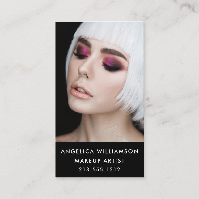 Makeup Artist Photo Business Card (Front)