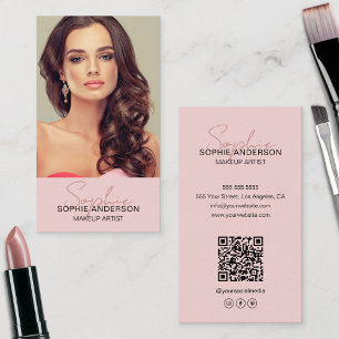Makeup Artist Photo Pink Business Card