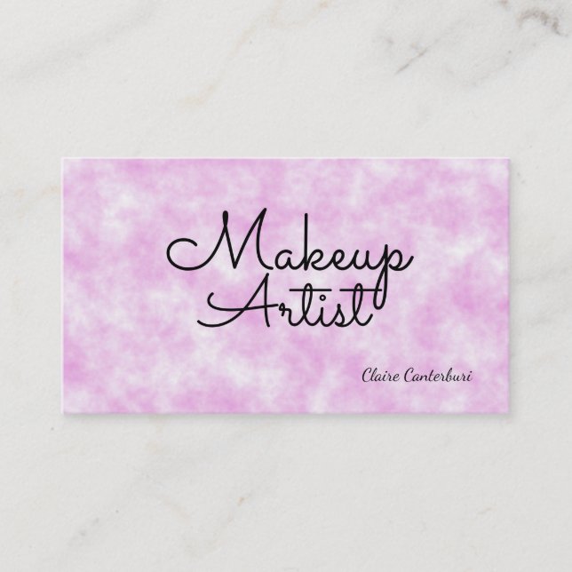 Makeup Artist Pink Clouds Business Card (Front)