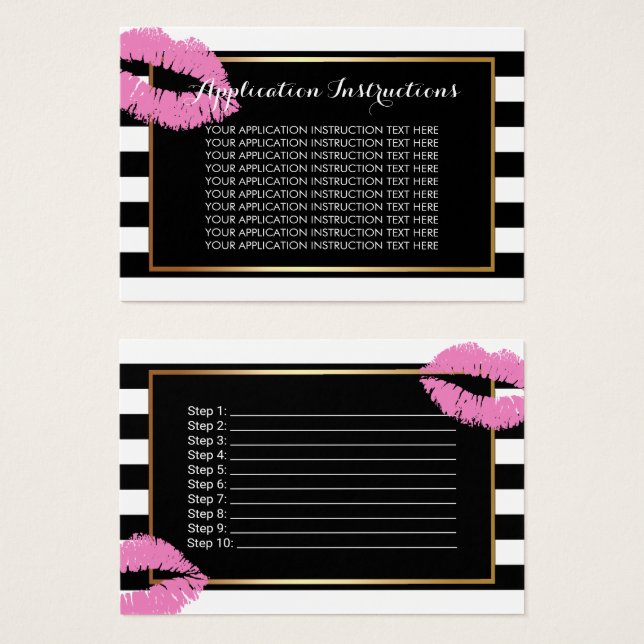 Makeup Artist Pink Lips Application Instructions (Front & Back)