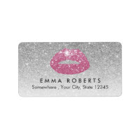 Makeup Artist Pink Lips Modern Silver Glitter