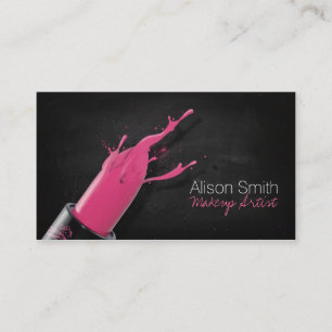 Makeup Artist/Pink Lipstick Business Card