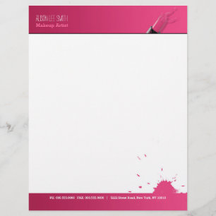 Makeup Artist/Pink Lipstick Custom Letterhead