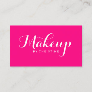 Makeup Artist Pink Minimalist Business Card