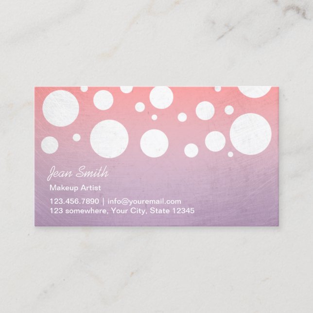 Makeup Artist Polka Dots Elegant Beauty Salon Business Card (Front)