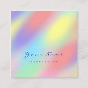 Makeup Artist Professional Lash Holograph Abstract Square Business Card