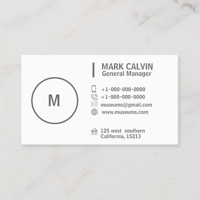Makeup Artist Professional White Grey Business Card (Front)
