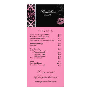 Makeup Artist Rack Card Cosmetology Pink