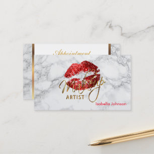 Makeup Artist Red Lips Appointment Card