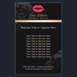 Makeup Artist Red Lips Black Floral Beauty Salon Flyer<br><div class="desc">Makeup Artist Red Lips Black Floral Beauty Salon Brochures.</div>