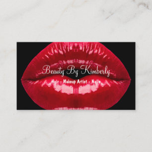 Makeup Artist Red Lips Business Card