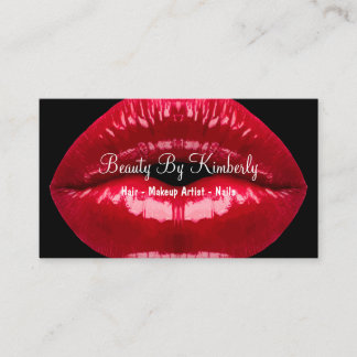 Makeup Artist Red Lips Business Card
