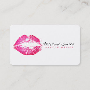 Makeup Artist Red Lips Business Card