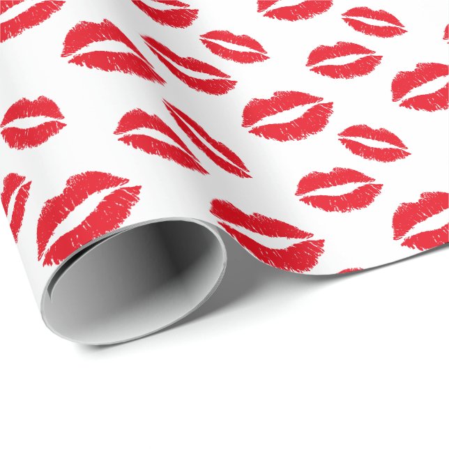 Makeup Artist Red Lipstick Lips Beauty Salon Wrapping Paper (Roll Corner)