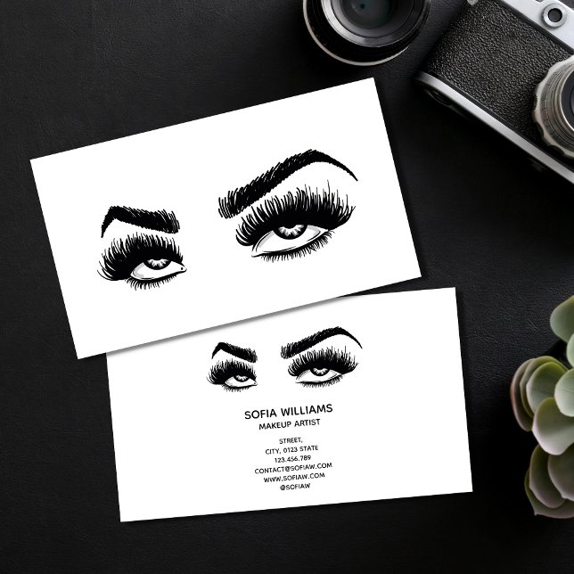 Makeup artist Roll Eye Beauty Salon Lash Extension Business Card (Creator Uploaded)