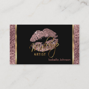 Makeup Artist Rose Glitter Appointment Card