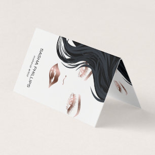 Makeup Artist Rose Gold Lips Lashes Eyes Trendy Business Card