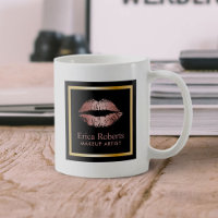 Makeup Artist Rose Gold Lips Modern Beauty Salon