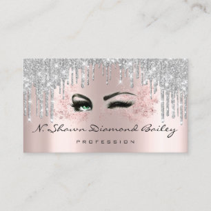 Makeup Artist Rose Spark Lips VIP Silver Drips Appointment Card