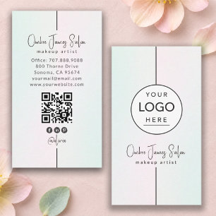 Makeup Artist Round Logo QR Code Social Media Business Card