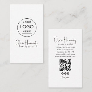 Makeup Artist Round Logo QR Code Social Media Business Card