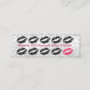 Makeup Artist Salon Black Lips Silver Loyalty Card