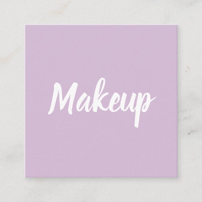 Makeup artist / salon typography simple trendy square business card (Front)